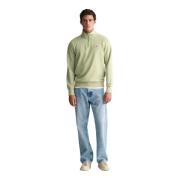 Broderet Halv-Zip Sweatshirt