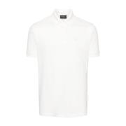 Hvid Polo T-shirt med Broderet Logo