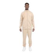 Beige og hvidt tracksuit sæt