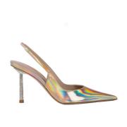 Iridescent Slingback Sandaler med Krystal Stilet