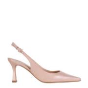 Nude Læder Slingback Pumps