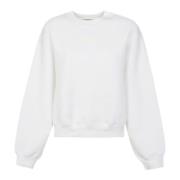 Hvid Puff Paint Logo Terry Sweatshirt