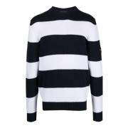 stripe-print cotton jumper