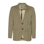 Sort Peak Lapel Piquet Premium Jakke