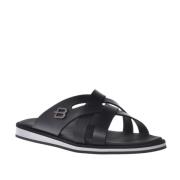 Sandal in black calfskin