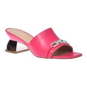 Slipper in fuchsia calfskin