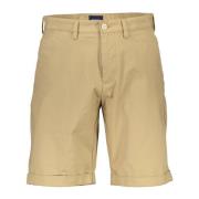 Beige Casual Bermuda Shorts