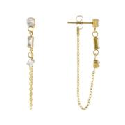 Joy Waterproof Multi CZ Chain Earring 18K Gold Plating