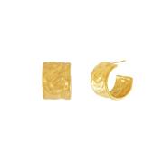 Courage Waterproof Statement Hoop Earring 18K Gold Plating