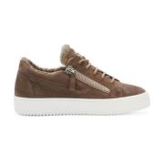 Elegant Brun Lukkede Flade Sneakers