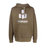 Logo Print Hoodie i Khaki