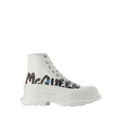 Canvas Hvide Platform Sneakers Multicolore