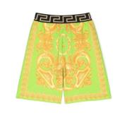 Barocco-print Shorts Lime/Gold
