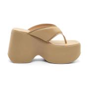 Beige Nappa læder Flip-Flops