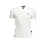 Hvid Polo Shirt med Print og Logo