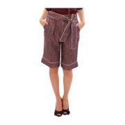 Luksus Silke Shorts - Bordeaux Rød Kimono-Inspireret Design