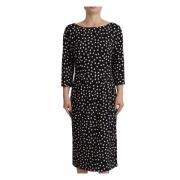 Polka Dot Sheath Midi Kjole