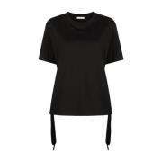 Side tie-fastening T-shirt Black