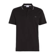 Sort Pique Polo Shirt med Logo