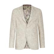 Grå Bouclé Blazer Blomstret Paisley For