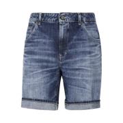 Denim Bomuld Shorts Lynlås Lommer