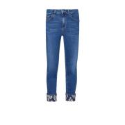 Denim Skinny Jeans Blomsterprint