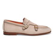 Gradient Suede Double-Buckle Loafer