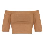 Silke Stretch Off-Shoulder Crop Top