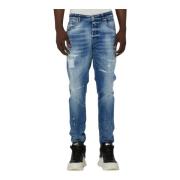 Lysvaskede Slim Fit Ripped Jeans