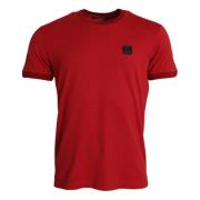 Rød Logo Patch Bomuld T-shirt