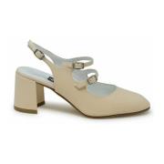 Beige Patent Læder Ballet Pumps