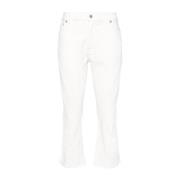 Hvid Denim Jeans med Kontrastsømme