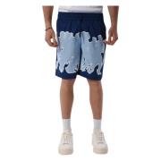 Printede Bermuda-shorts med elastisk talje