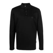 Langærmet Jersey Polo Sort