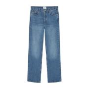 Blå Vasket Denim Jeans