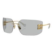 Guld stel solbriller med lysegrå linser