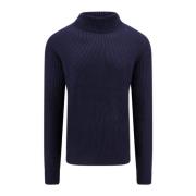 Blå Strik Turtleneck Sweater AW23