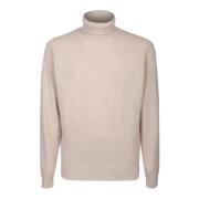 Creme Strik Høj Hals Sweater