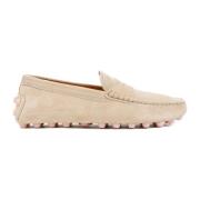 Beige Suede Loafers