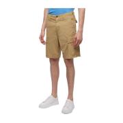 Khaki Cargo Shorts i stræk-bomuld