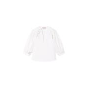 Blomstret Patch Poplin Bluse