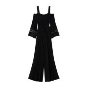 Sort Georgette Plissé Jumpsuit