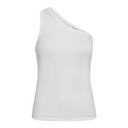 Asymmetrisk Rib Tank Top Off White