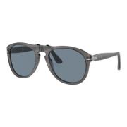 Gennemsigtige grå solbriller blå linser