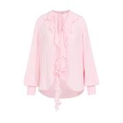 Silkebluse Pink Lilla Romantisk Orkide