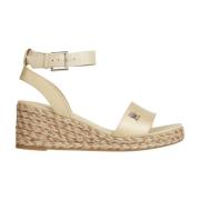 Beige Satin Flad Sandal