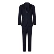 Blå Tropisk Uld Tuxedo Suit