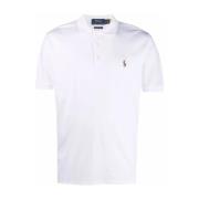 Hvid Strikket Polo Shirt