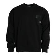 Sort Logo Sweatshirt Bomuld Crew Neck