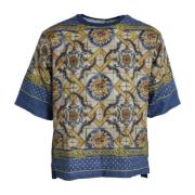 Majolica Print Linen T-shirt